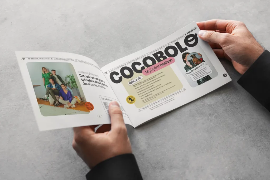 La brochure de l'agence Cocobolo mise en page